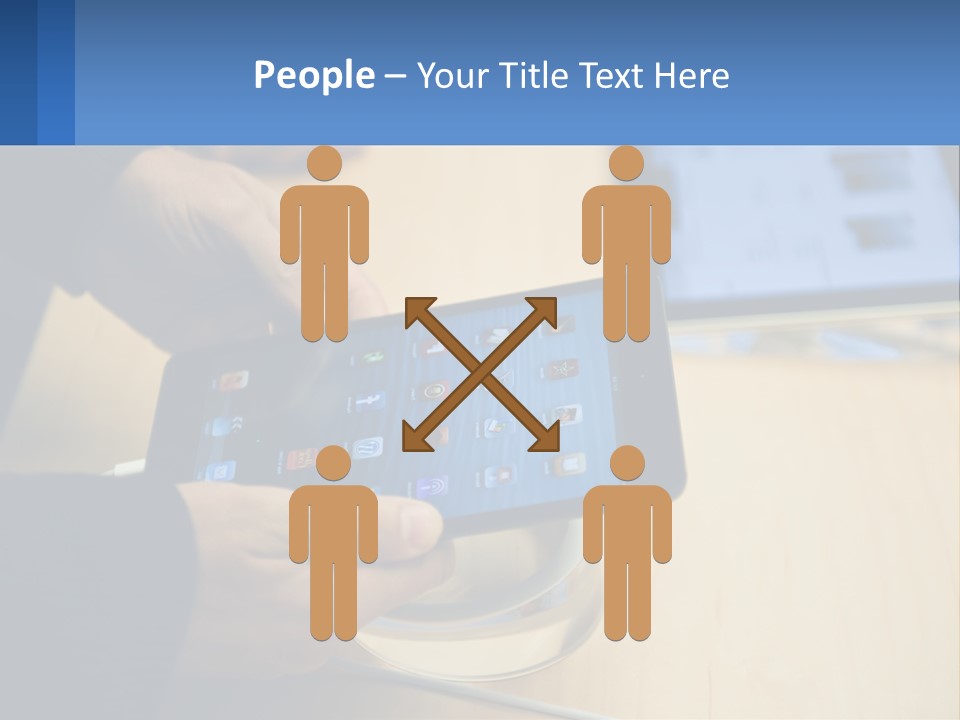 A Person Holding A Tablet On A Table PowerPoint Template