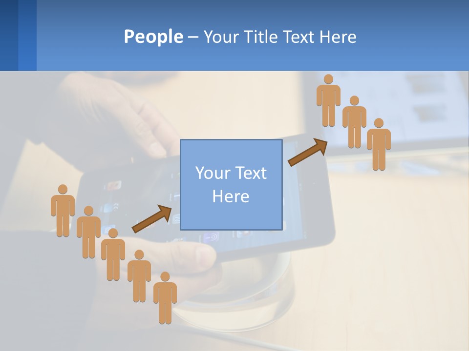 A Person Holding A Tablet On A Table PowerPoint Template