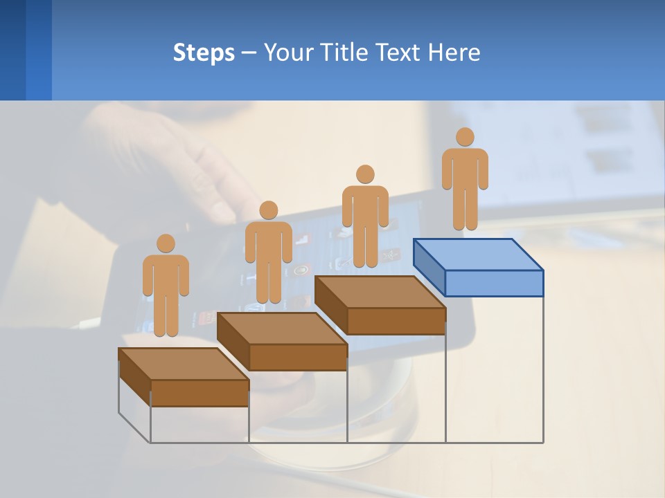 A Person Holding A Tablet On A Table PowerPoint Template