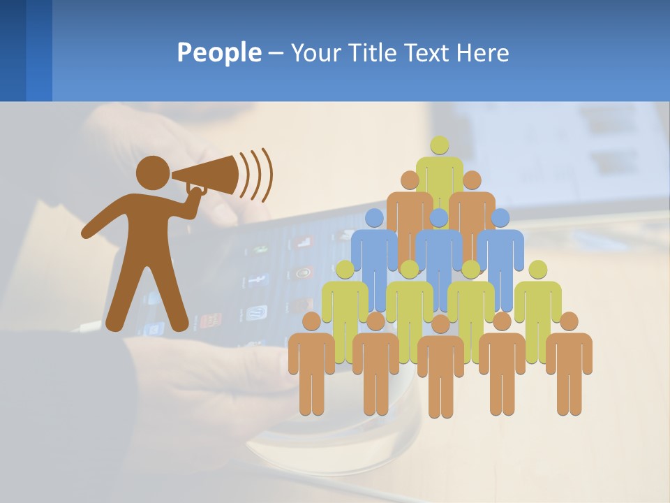 A Person Holding A Tablet On A Table PowerPoint Template