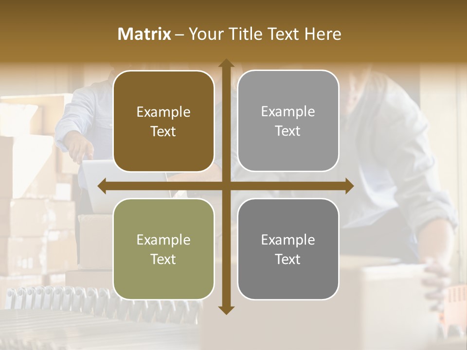 A Group Of People Moving Boxes In A Warehouse PowerPoint Template