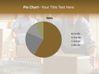 A Group Of People Moving Boxes In A Warehouse PowerPoint Template