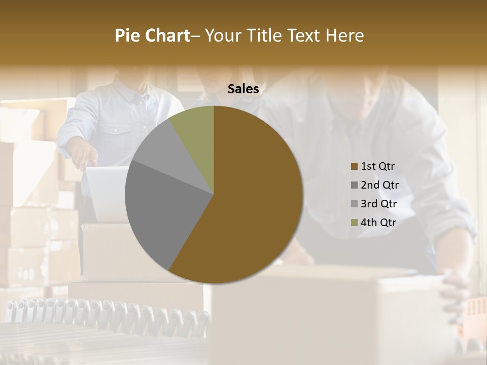 A Group Of People Moving Boxes In A Warehouse PowerPoint Template