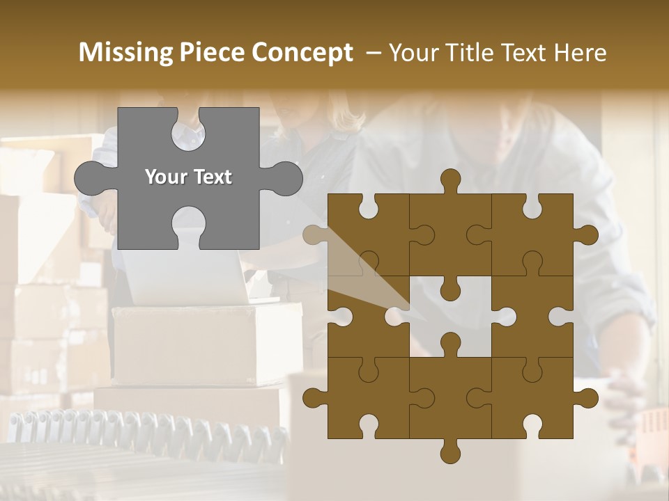 A Group Of People Moving Boxes In A Warehouse PowerPoint Template