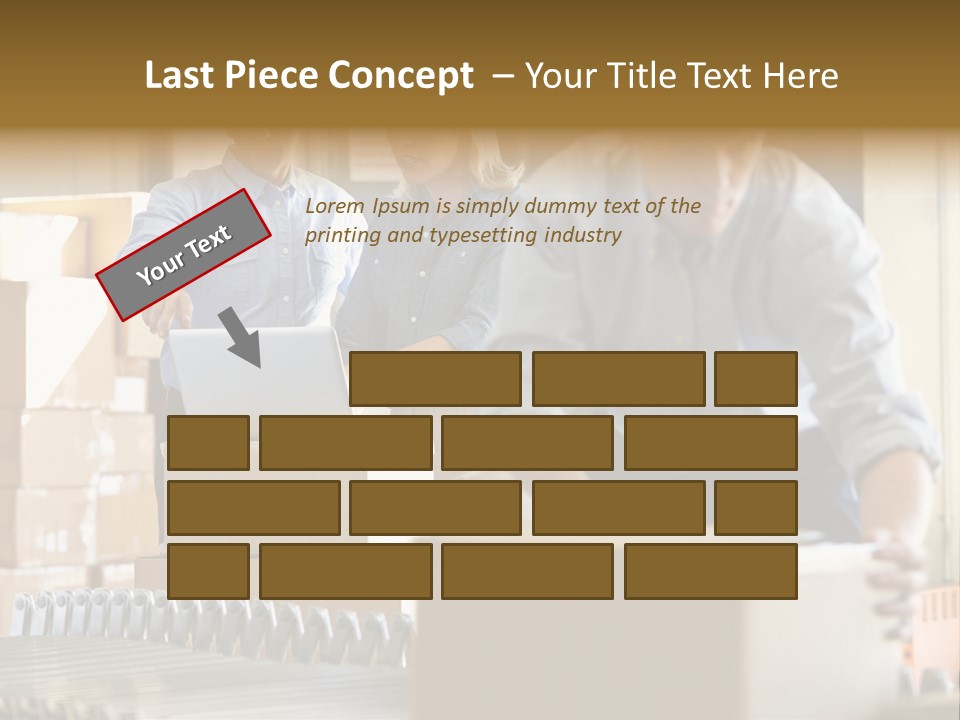 A Group Of People Moving Boxes In A Warehouse PowerPoint Template