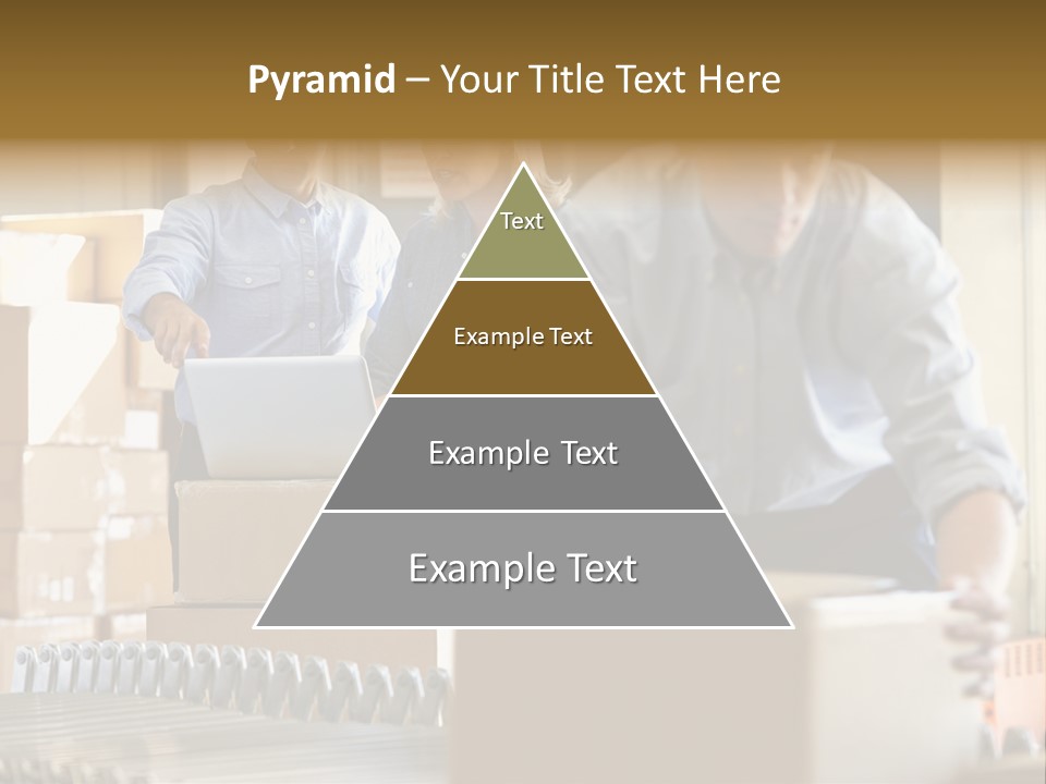 A Group Of People Moving Boxes In A Warehouse PowerPoint Template