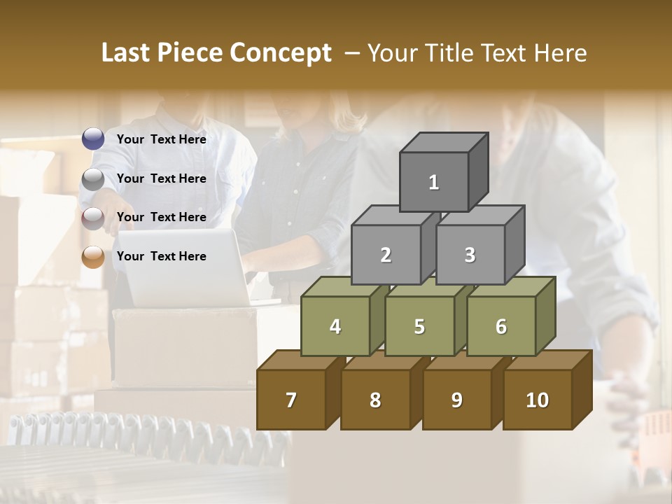 A Group Of People Moving Boxes In A Warehouse PowerPoint Template