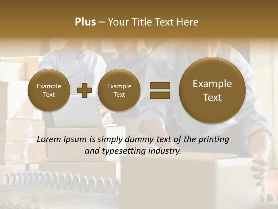 A Group Of People Moving Boxes In A Warehouse PowerPoint Template