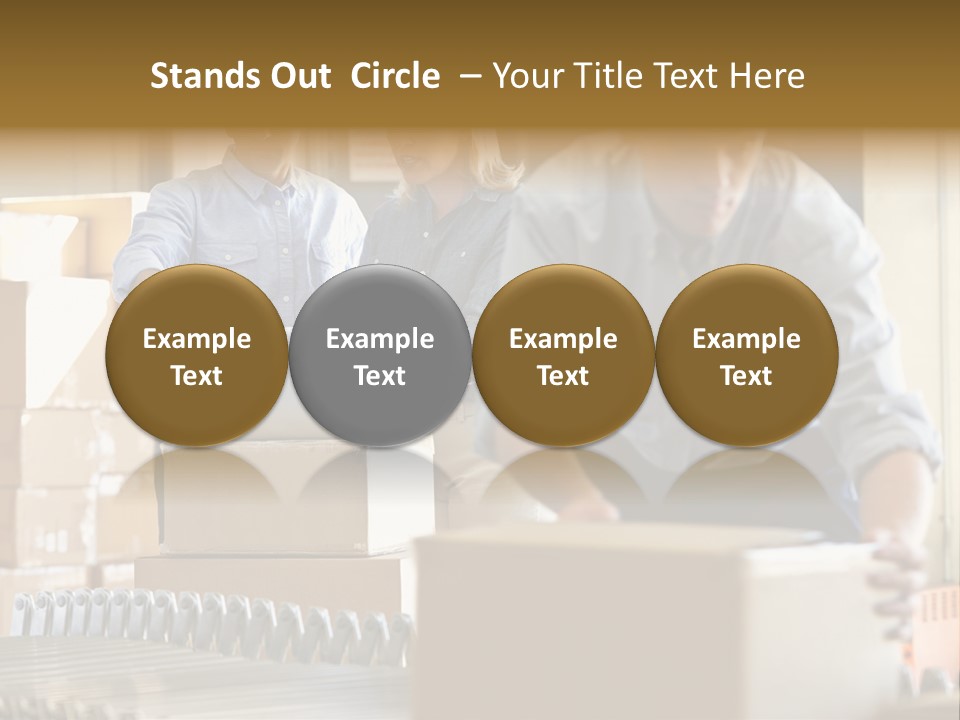 A Group Of People Moving Boxes In A Warehouse PowerPoint Template