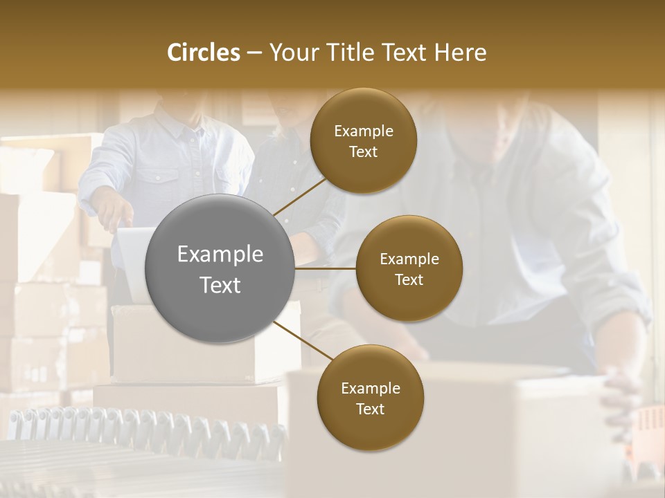 A Group Of People Moving Boxes In A Warehouse PowerPoint Template