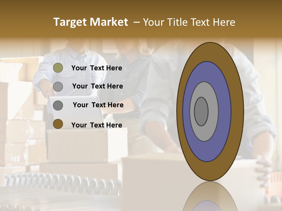 A Group Of People Moving Boxes In A Warehouse PowerPoint Template