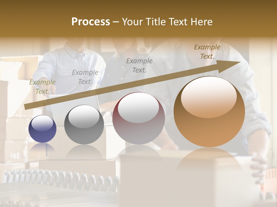A Group Of People Moving Boxes In A Warehouse PowerPoint Template