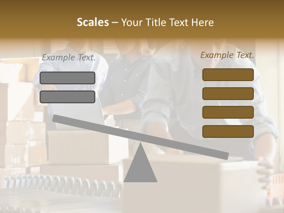 A Group Of People Moving Boxes In A Warehouse PowerPoint Template