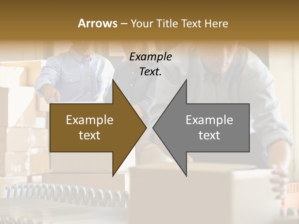 A Group Of People Moving Boxes In A Warehouse PowerPoint Template