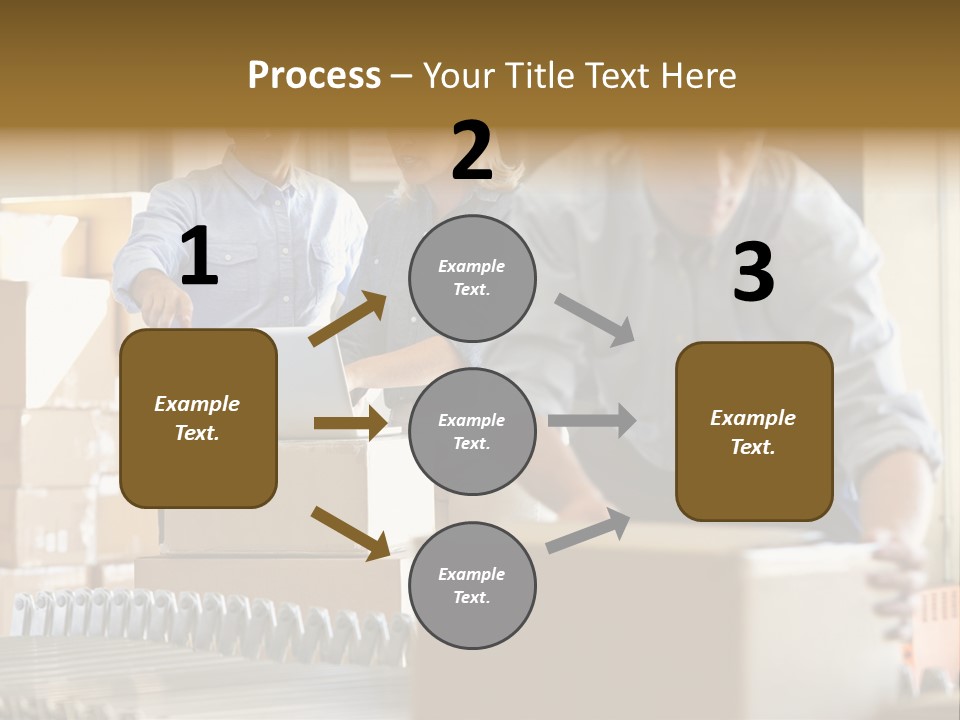 A Group Of People Moving Boxes In A Warehouse PowerPoint Template