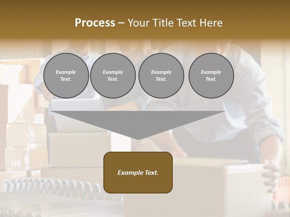 A Group Of People Moving Boxes In A Warehouse PowerPoint Template