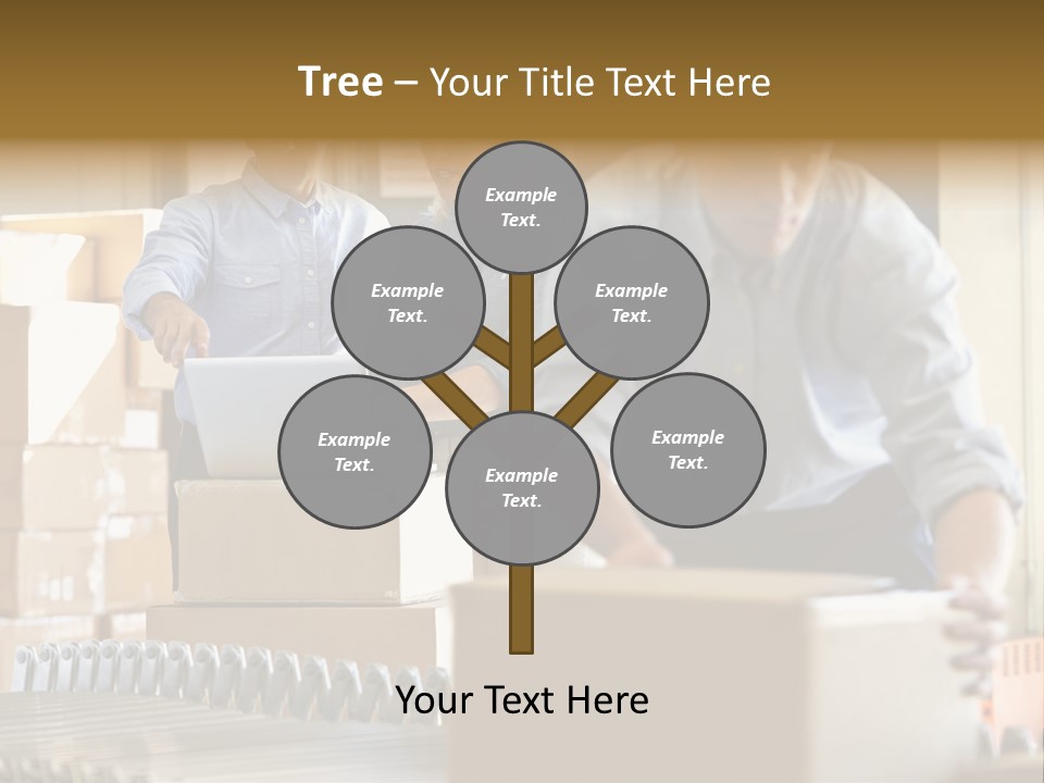A Group Of People Moving Boxes In A Warehouse PowerPoint Template