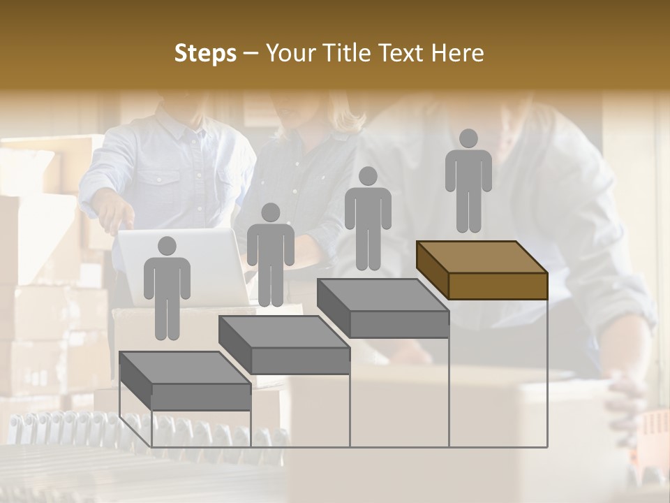A Group Of People Moving Boxes In A Warehouse PowerPoint Template
