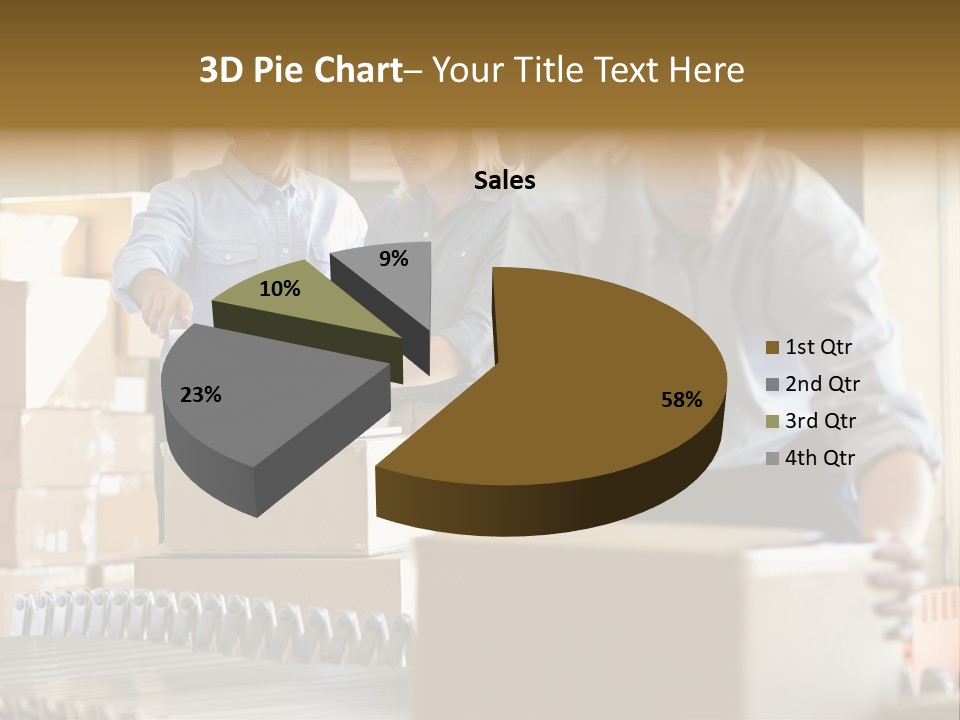A Group Of People Moving Boxes In A Warehouse PowerPoint Template
