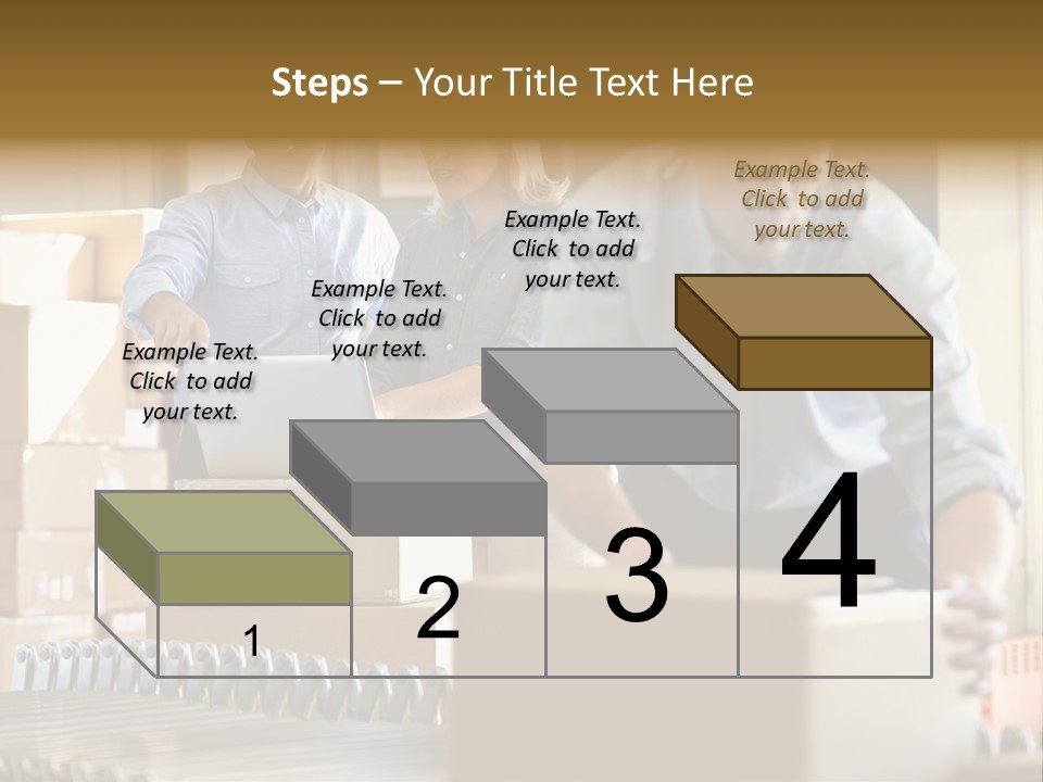 A Group Of People Moving Boxes In A Warehouse PowerPoint Template