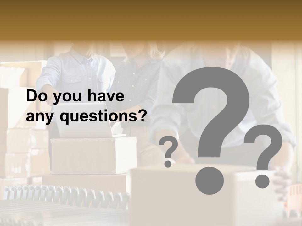A Group Of People Moving Boxes In A Warehouse PowerPoint Template