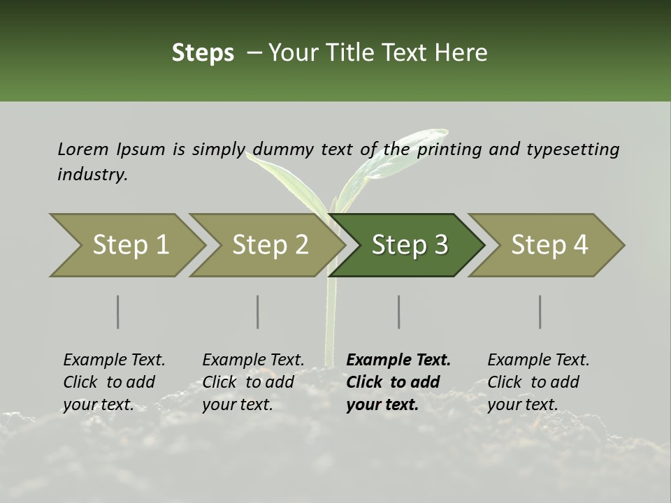 A Small Green Plant Sprouting From The Ground PowerPoint Template