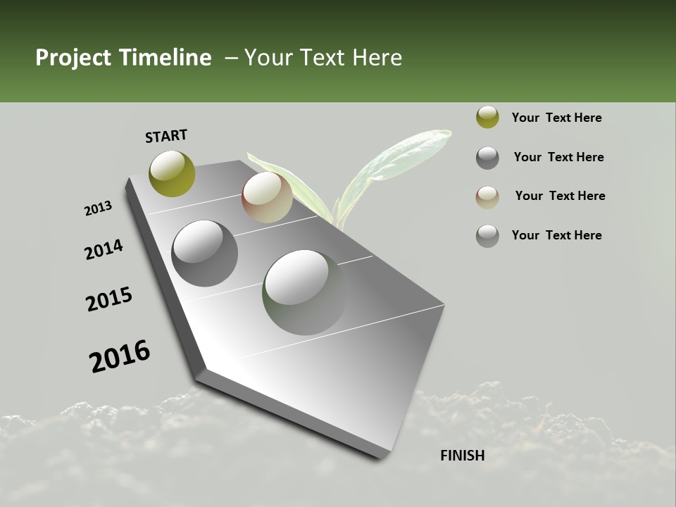 A Small Green Plant Sprouting From The Ground PowerPoint Template