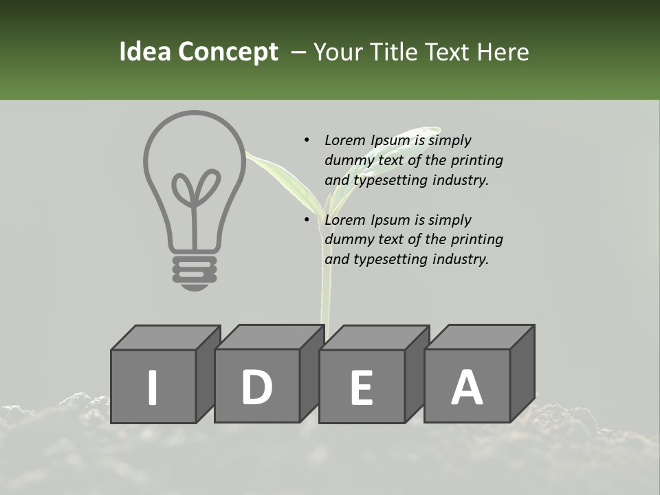 A Small Green Plant Sprouting From The Ground PowerPoint Template