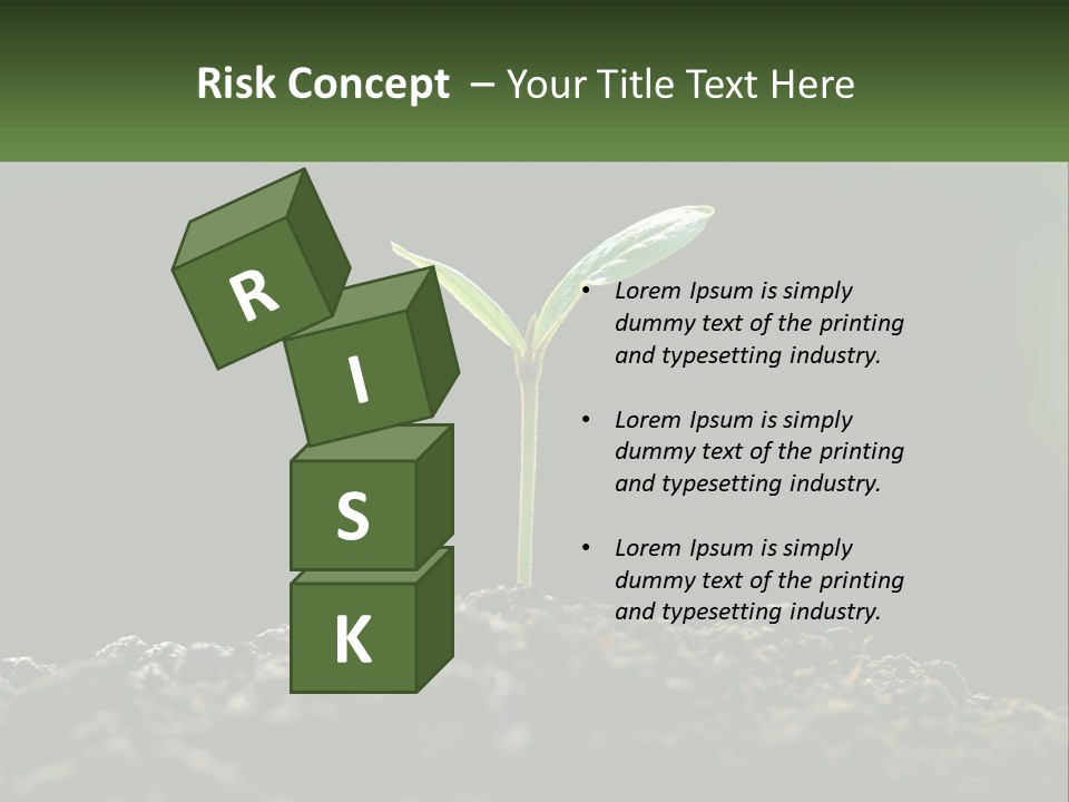 A Small Green Plant Sprouting From The Ground PowerPoint Template