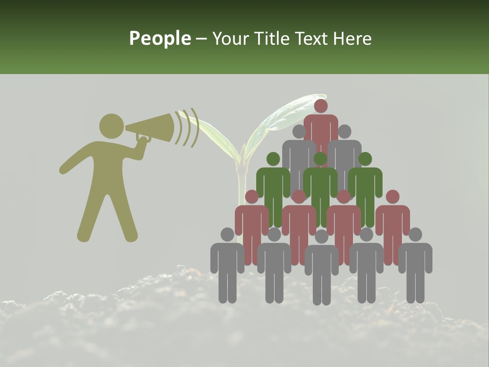 A Small Green Plant Sprouting From The Ground PowerPoint Template