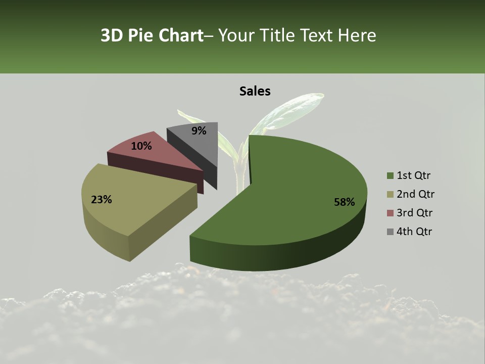 A Small Green Plant Sprouting From The Ground PowerPoint Template