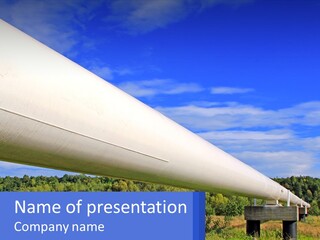 A Large White Pipe In The Middle Of A Field PowerPoint Template