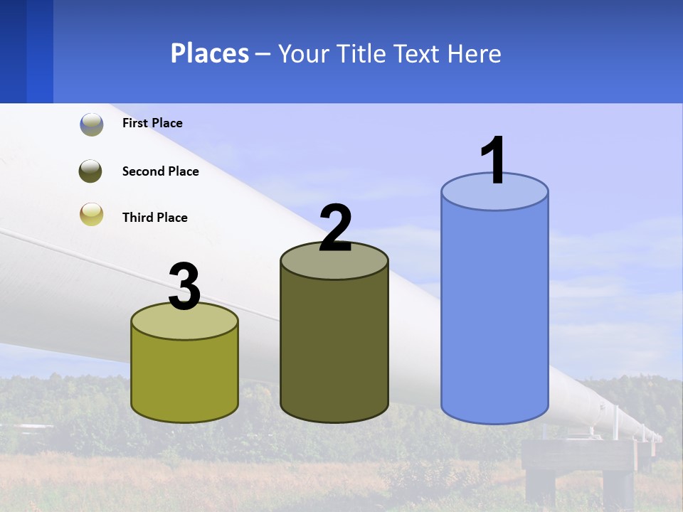 A Large White Pipe In The Middle Of A Field PowerPoint Template