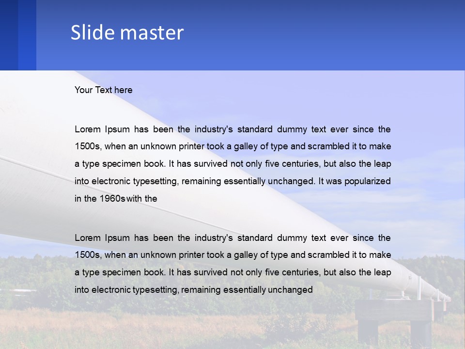 A Large White Pipe In The Middle Of A Field PowerPoint Template
