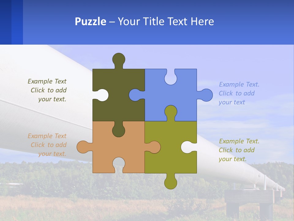 A Large White Pipe In The Middle Of A Field PowerPoint Template