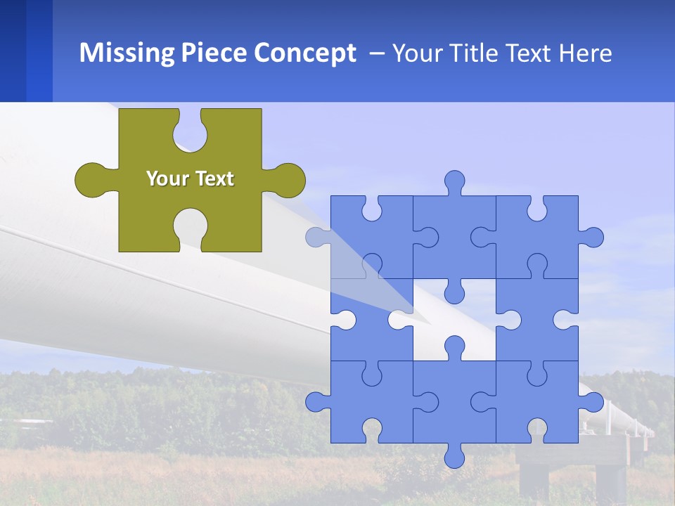 A Large White Pipe In The Middle Of A Field PowerPoint Template