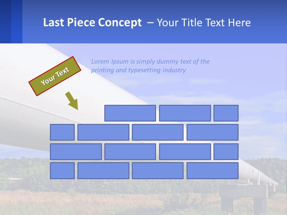 A Large White Pipe In The Middle Of A Field PowerPoint Template