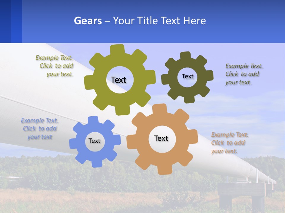 A Large White Pipe In The Middle Of A Field PowerPoint Template