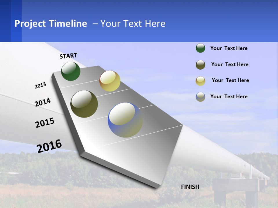 A Large White Pipe In The Middle Of A Field PowerPoint Template
