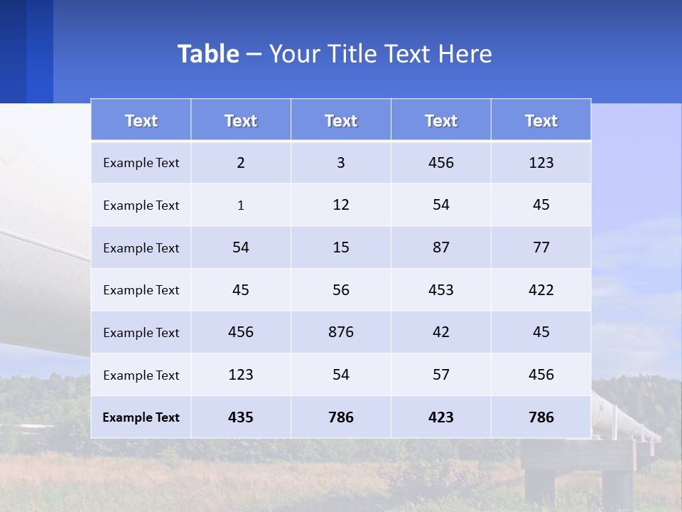 A Large White Pipe In The Middle Of A Field PowerPoint Template