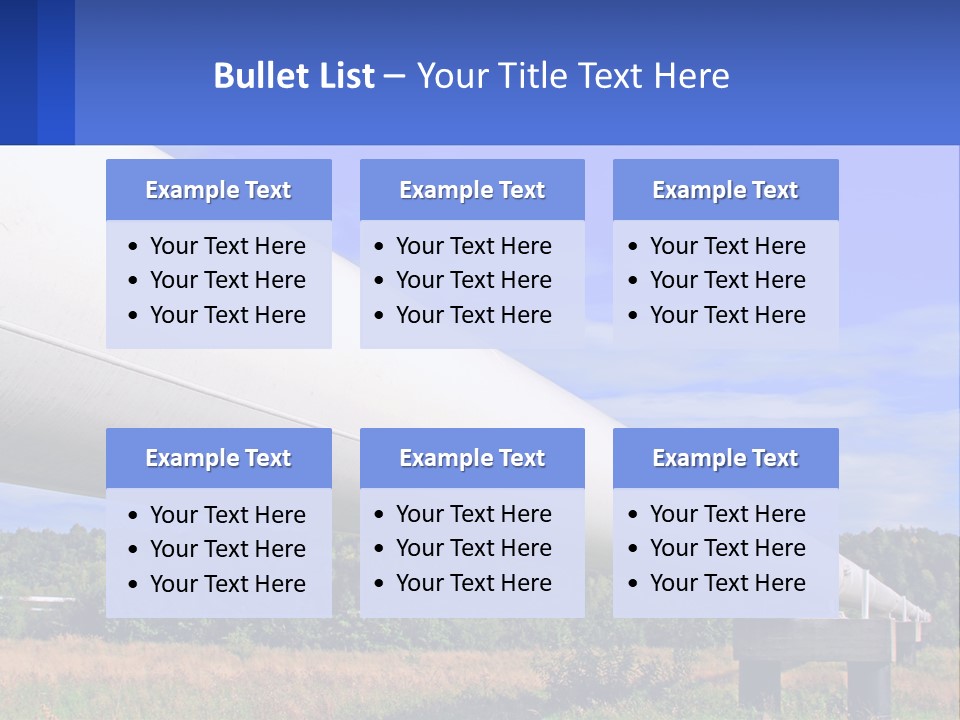 A Large White Pipe In The Middle Of A Field PowerPoint Template