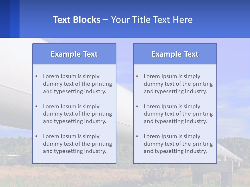 A Large White Pipe In The Middle Of A Field PowerPoint Template