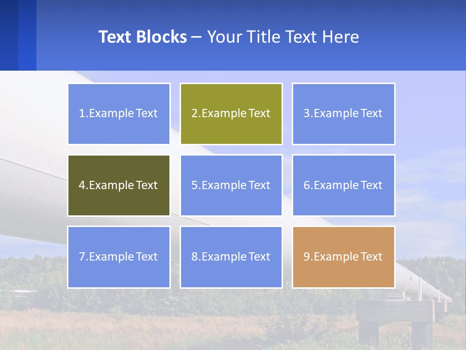 A Large White Pipe In The Middle Of A Field PowerPoint Template