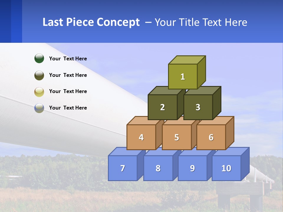 A Large White Pipe In The Middle Of A Field PowerPoint Template