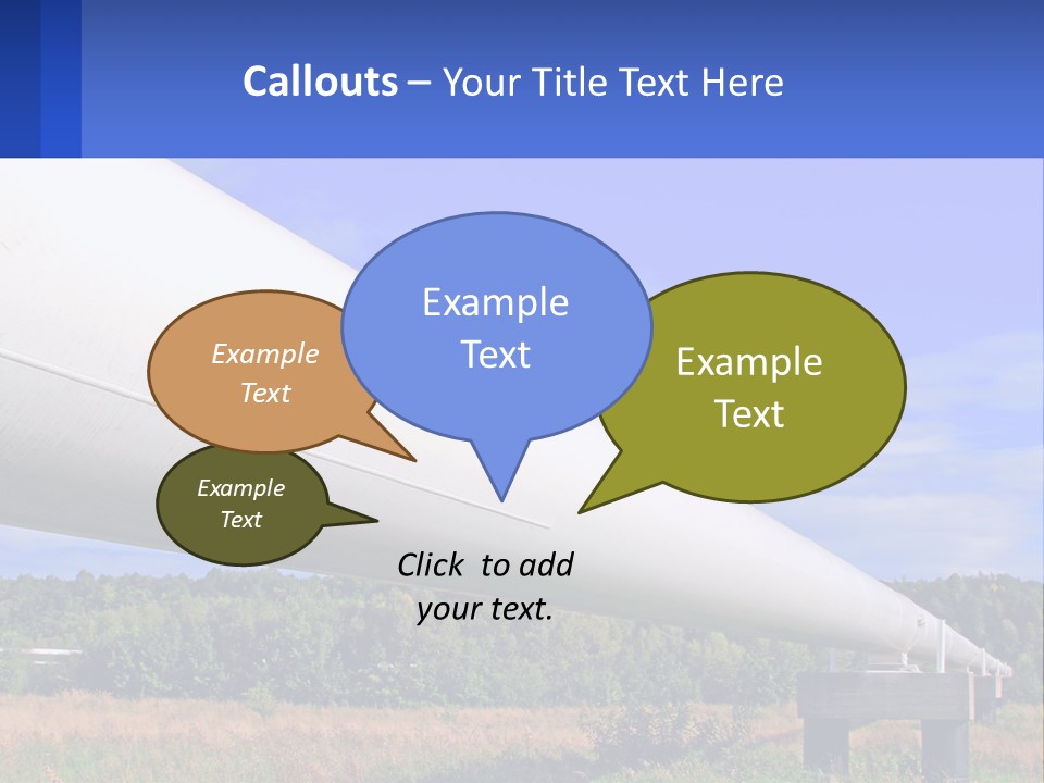 A Large White Pipe In The Middle Of A Field PowerPoint Template