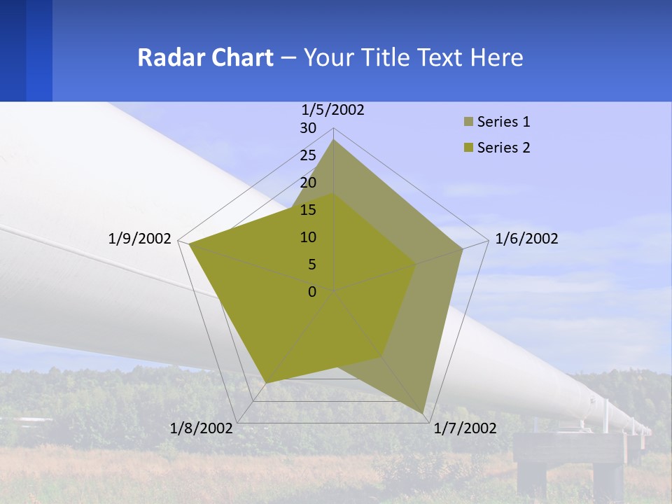 A Large White Pipe In The Middle Of A Field PowerPoint Template