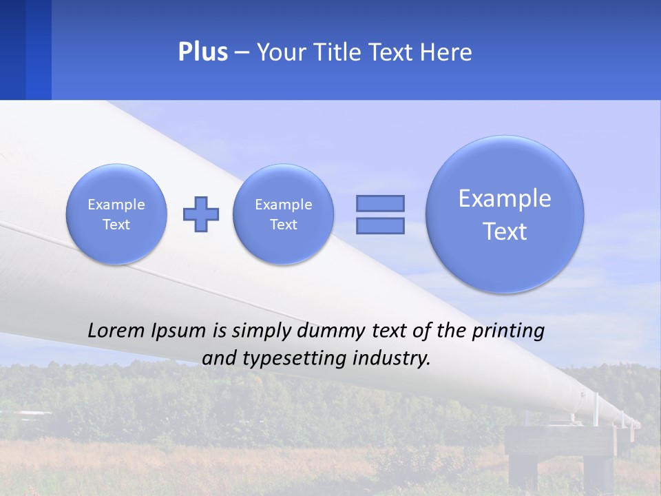 A Large White Pipe In The Middle Of A Field PowerPoint Template