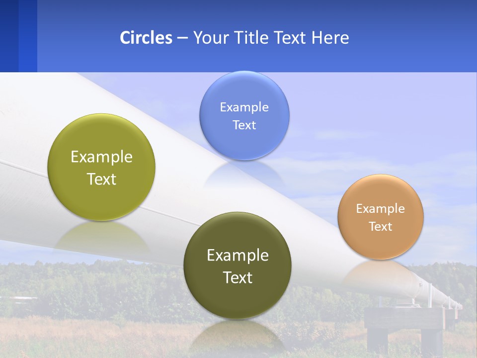 A Large White Pipe In The Middle Of A Field PowerPoint Template