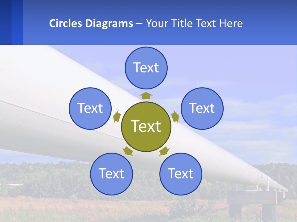 A Large White Pipe In The Middle Of A Field PowerPoint Template