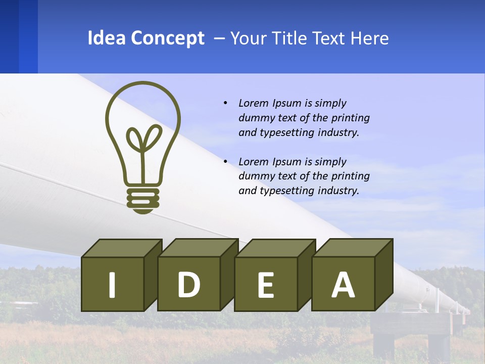 A Large White Pipe In The Middle Of A Field PowerPoint Template